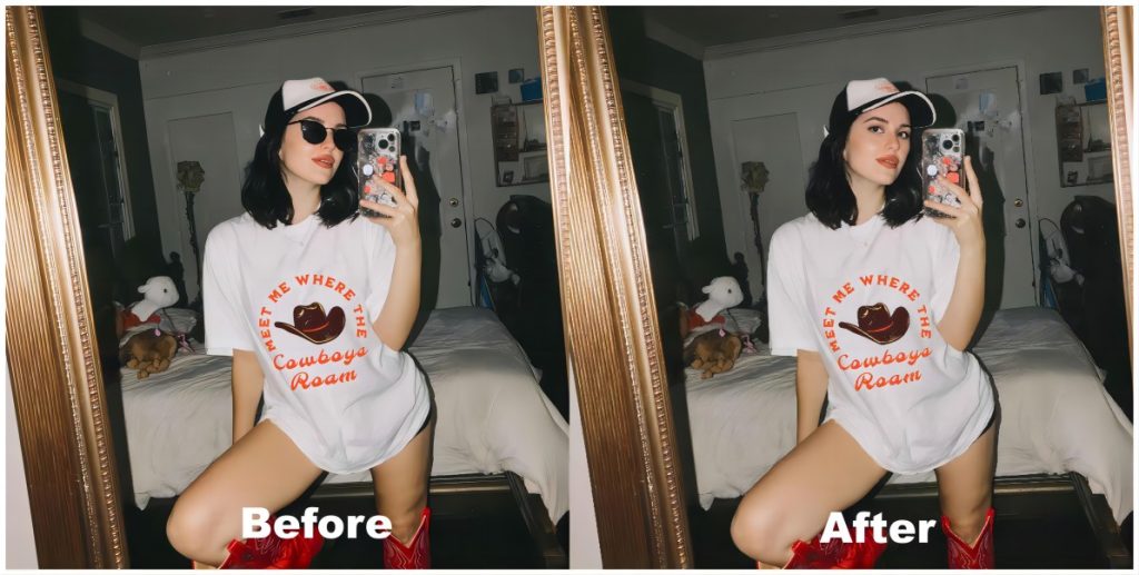 Remove the sunglasses from the character