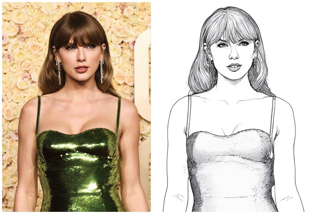 Sketch art of Taylor Swift