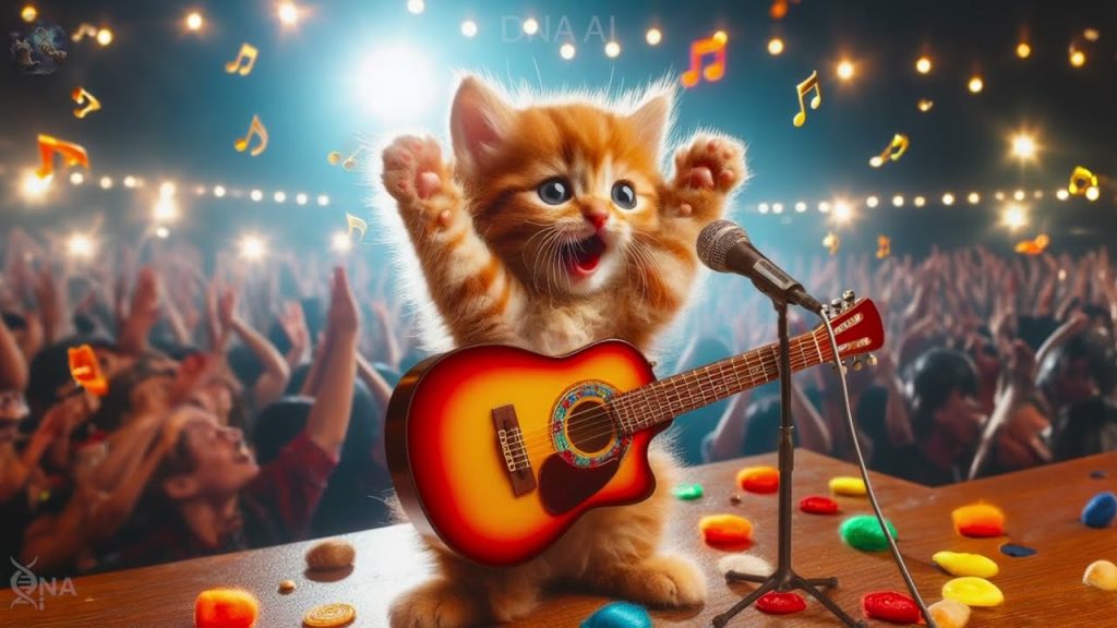 Bullied Sad Kitten Guitar Player Bullied becomes a Superstar Cat, watch on Youtube